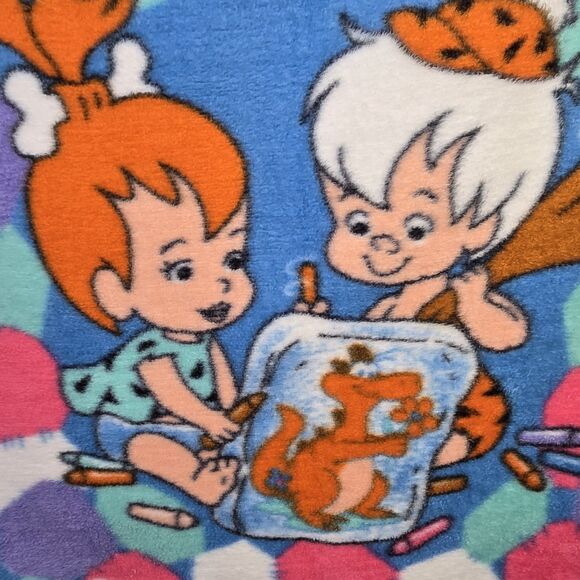 Flintstones Blanket Pebbles Bam Bam Vintage 41 in. X 51 in. Soft Thick Fleece - Picture 4 of 10